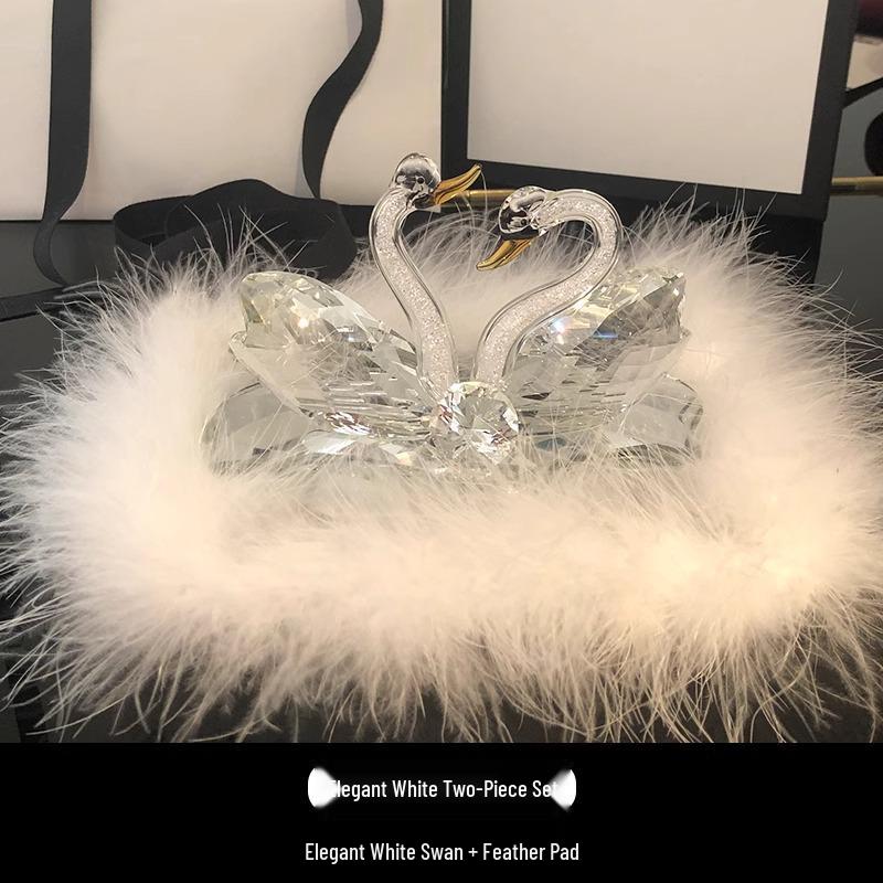 Luxury Goddess-Style Car Ornaments: Creative Swan Center Console Accessories