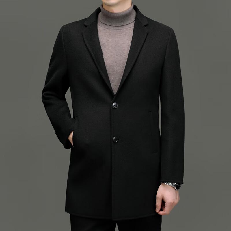 

Men s Wool Blend Mid-Length Overcoat with Removable Liner M
