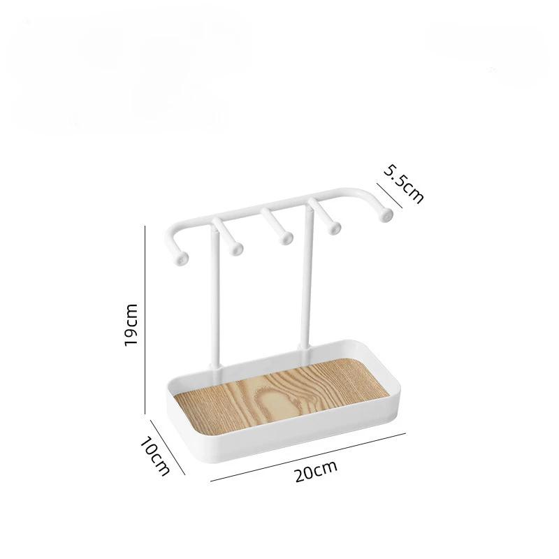 Jewelry Organizer Display Stand Rack With Wooden Tray For Earrings Bracelet Necklaces Rings Storage Hanging Organizer Holder