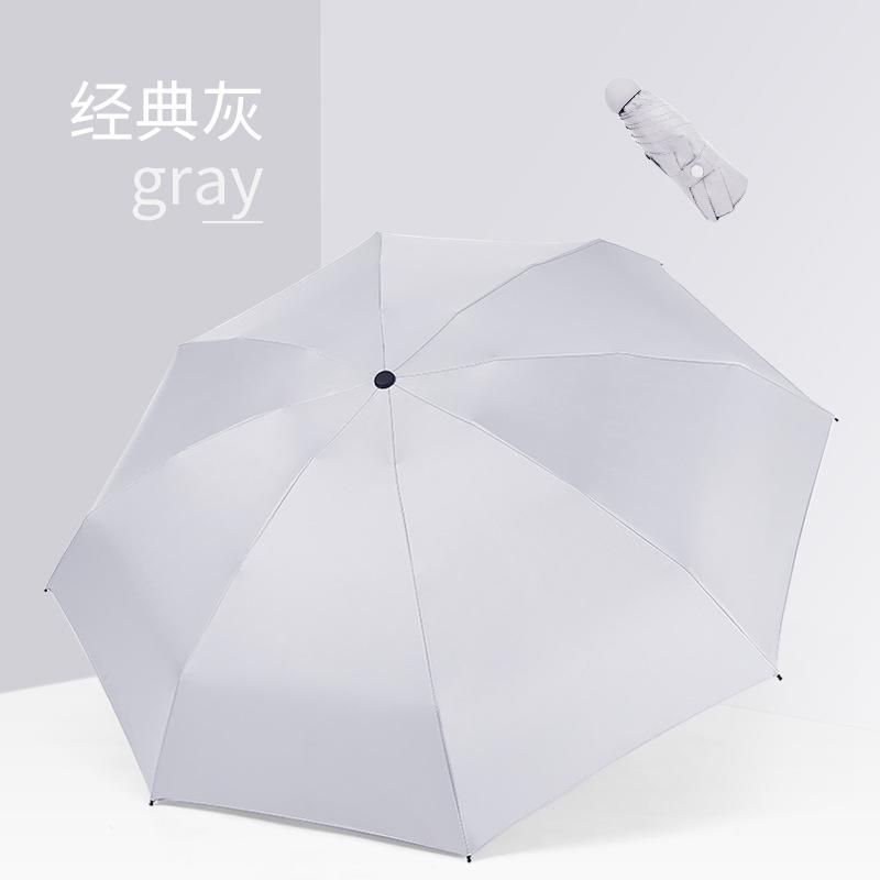 Titanium silver glue parasol folding umbrella vinyl sunscreen 50% off 8 bone mini sun umbrella