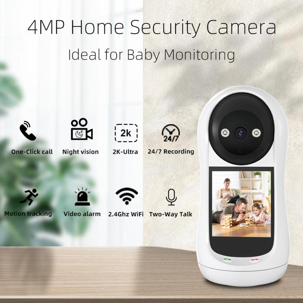3MP PTZ Wifi Kamera 2,8 İnç IPS Ekranlı Görüntülü Görüşme Bebek Ağlaması Ses Algılama Güvenlik IP Kamerası Bebek Evcil Hayvan Monitörü iCSee Akıllı Ev