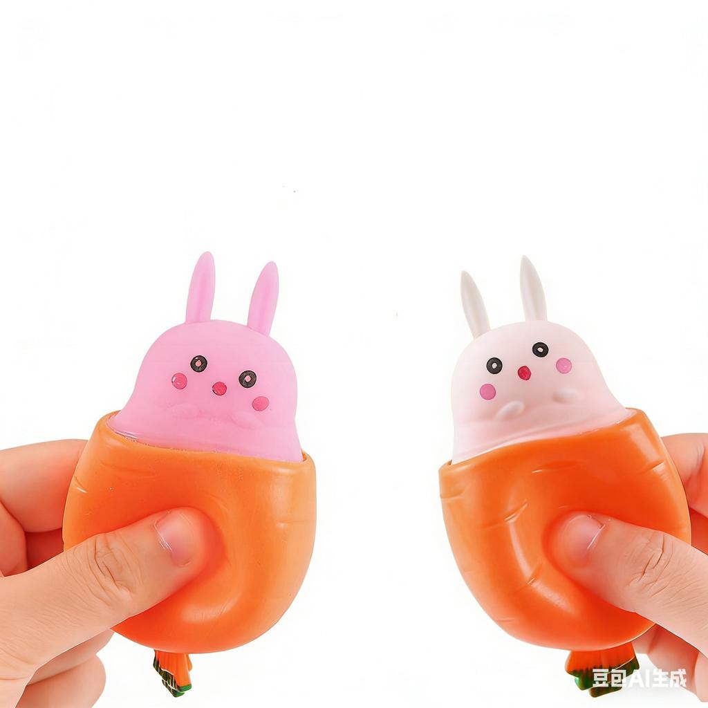 Cute Carrot Rabbit Squeeze Toy Unique Carrot Cup Stress Relief Fidget Toy Portable Sensory For Kids Adults Office Home Relax