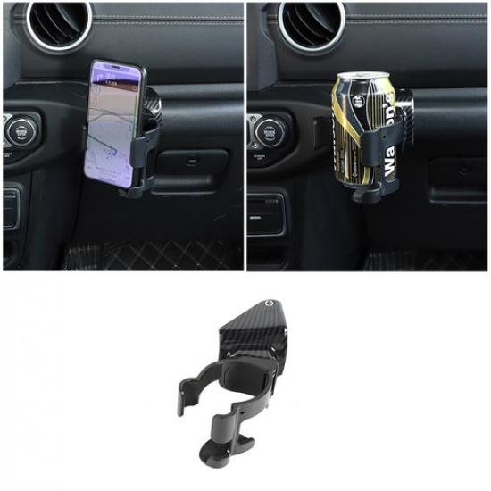 Multi-Function Cell Phone Mount & Cup Holder Bracket For Jeep Wrangler JL JT 18+