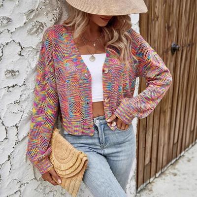 Retro-Strickjacke vielseitige Atmosphäre gut aussehender Strickpullover Pullover Damen