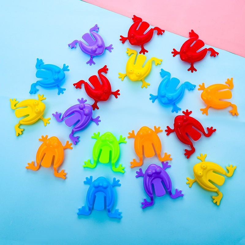 20pcs Solid Color Jumping Frog Plastic Bouncing Frog Jumping Frog Children Educational Toy,gift For Kids Party Favors, Birthday