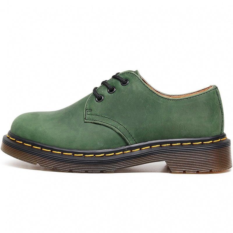 First layer low-top small leather shoes women's leather Crazy Horse brown large size short boots round head men's and women's couples leisure workers