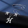 Modische Edelstahl-Halskette mit Buchstabenanhänger Einzigartige Ohrstecker Unisex-Anhänger-Halskette Geeignet zum Hinzufügen von Charme