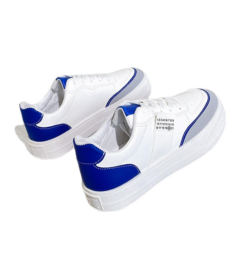 Big head single shoes women's tide street shooting color matching muffin sole white shoes round head board shoes lazy one pedal