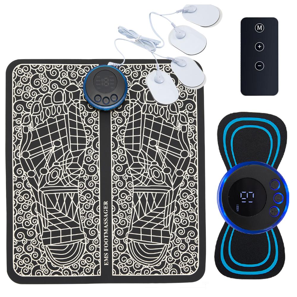 EMS Foot Massager Pad Portable Foldable Massage Mat Pulse Muscle Stimulation Improve Blood Circulation Relief Pain Relax Feet