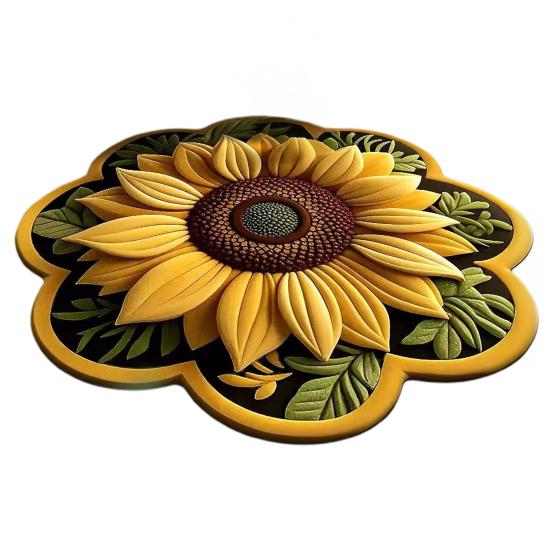 Yousheng Floral Plush And Diatomaceous Earth Floor Mat 3D Flower Optical Illusion Rug Non-Slip Absorbent Diatomite Bath Mat for Room Bedroom Entrance
