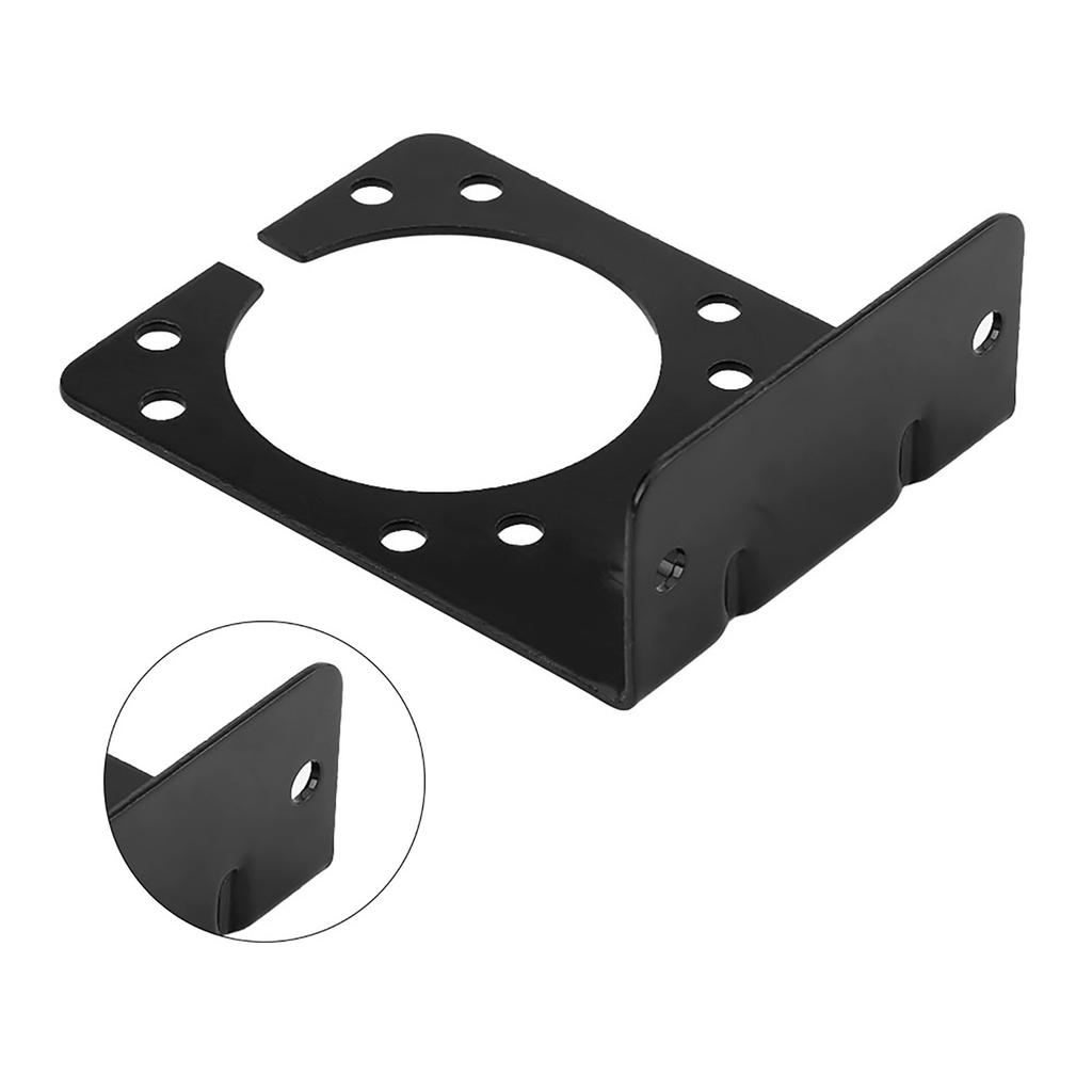 Black Metal Mounting Bracket Holder for 7 Pin Caravan Towing Trailer Connector Plug Socket