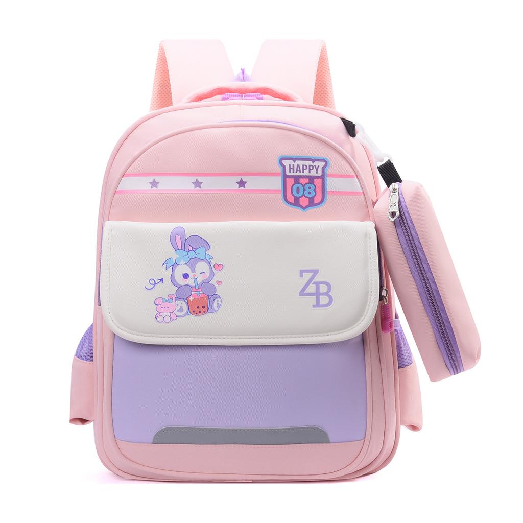 Cartoon Animation Boys And Girls Backpack Foreign Style Large Capacity Primary School School Bag Contrasting Color Children'S Backpack