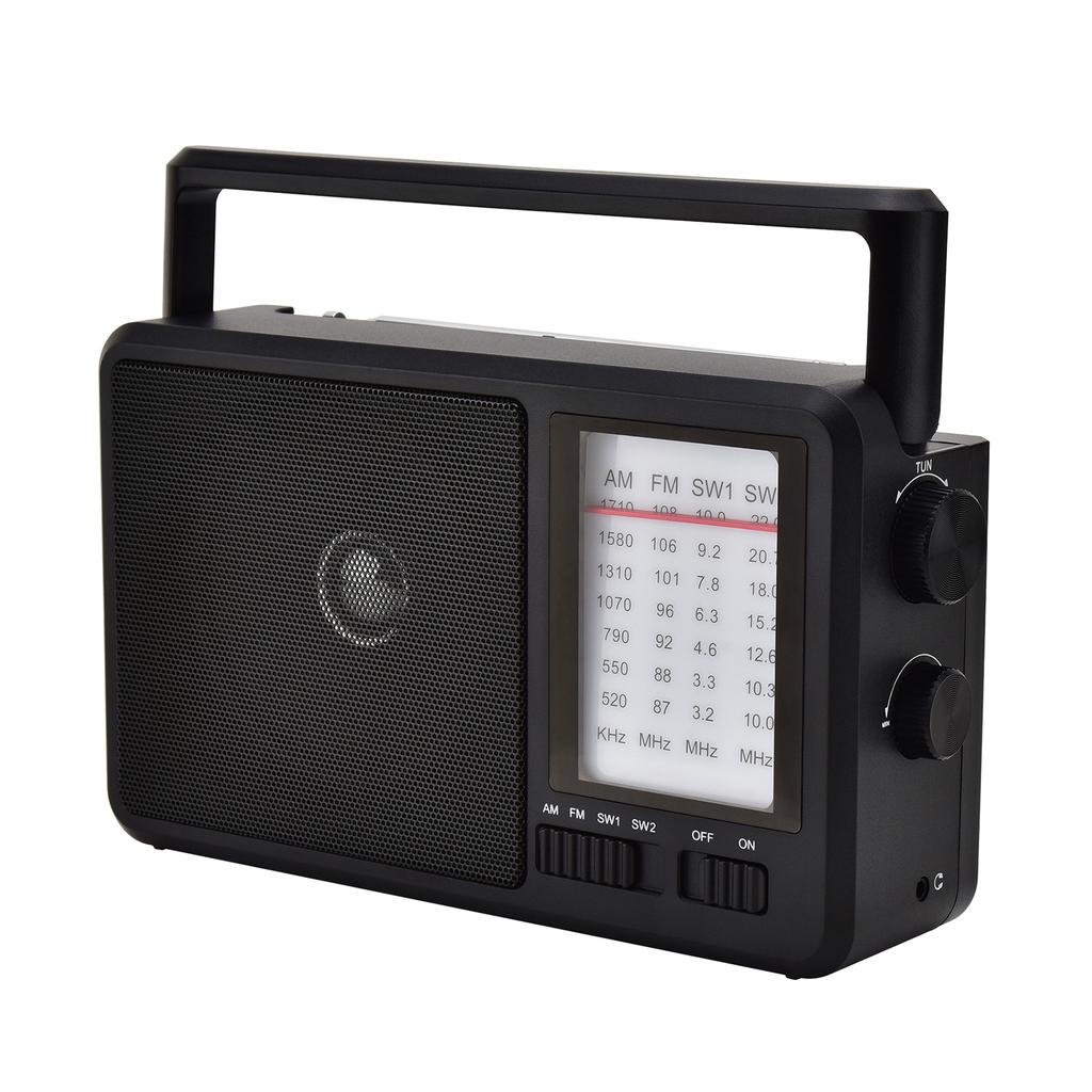 Portable AM FM SW1 SW2 Radio with Telescopic Antenna, Multiband Radio with 3.5mm Earphone Jack Ideal for Home &