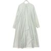 MidiUmi Made In Japan Striped Pattern Long Sleeve Collarless Button Knee-length Dress Women Used