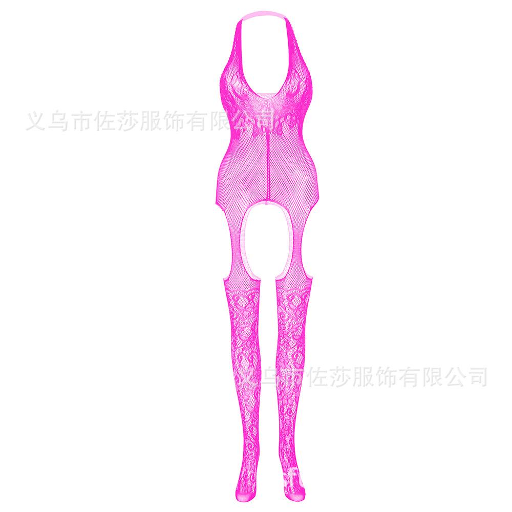 Sexy Underwear Stockings, Sexy Black Temptation Mesh Socks, Open-file Neck Hanging Chest Hanging Sexy Jacquard Mesh