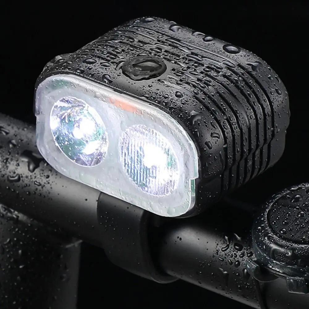 Dual-Beam Bicycle Headlight with Horn,Super Bright LED,High/Low Beam,6 Modes,USB Rechargeable,Waterproof,Safety Light for Night Riding,Road,Mountain