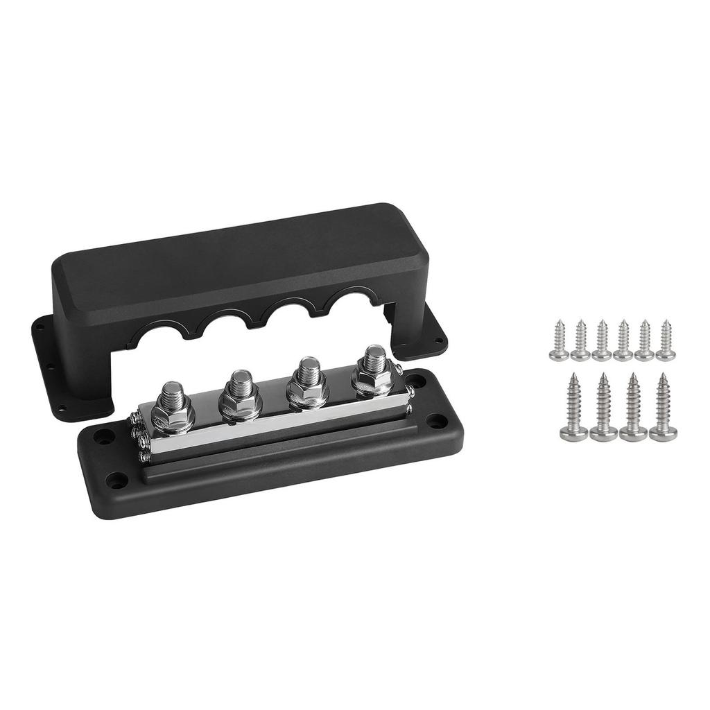 Heavy Duty 600A Bus Bar Power Distribution Block Busbar Box (3/8") Terminals Studs Module Design 48V
