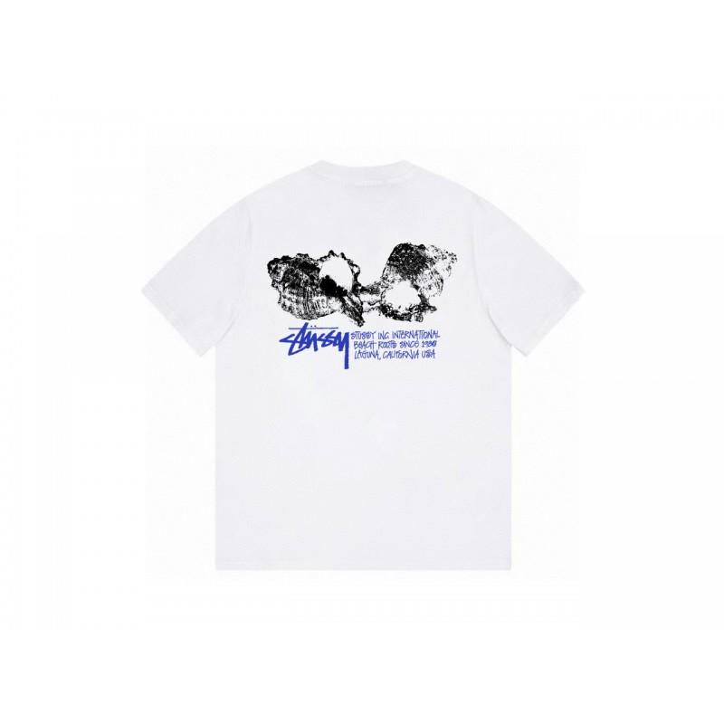 Stussy Short Sleeve T-Shirt Teens Loose Fit 270g Cotton Round Neck Casual Wear