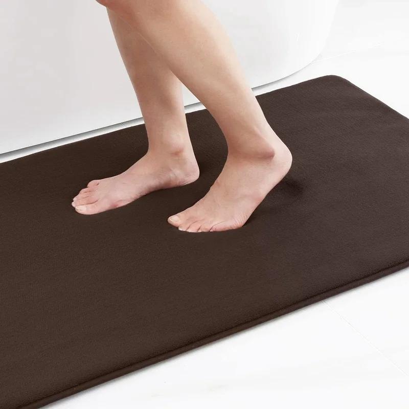 Super Absorbent Memory Foam Bath Mat - Non-Slip Soft Bathroom Toilet Rug Absorbent Carpet for Shower Entrance Living & Bedroom