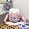 Y2K Cute Cartoon Cat Ita Shoulder Bags Mini Women Casual Crossbody Bag Kawaii Girls Transparent Pocket DIY Display Nylon Handbag