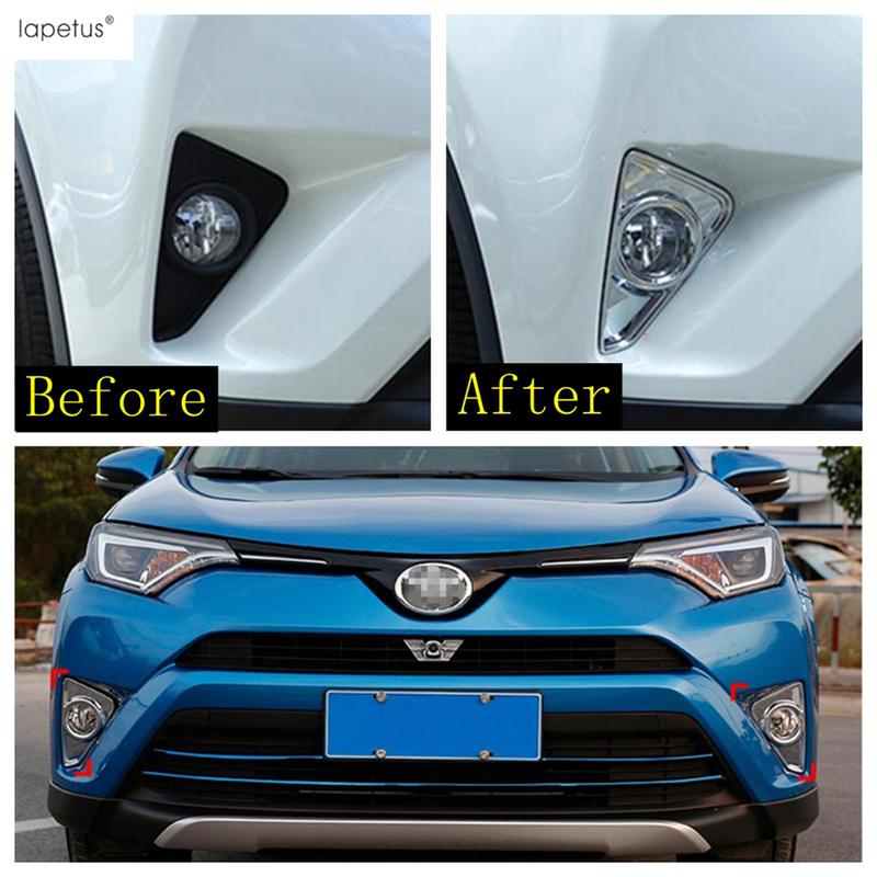 Für Toyota Rav4 Rav 4 2016 2017 2018 Frontstoßstange Nebelscheinwerfer Lampen Rahmen Augenbraue Dekorationsabdeckung Zierleiste ABS Chrom Zubehör