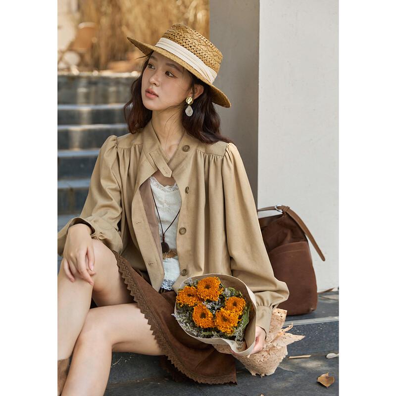 

Women s Versatile British Style Short Trench Coat M