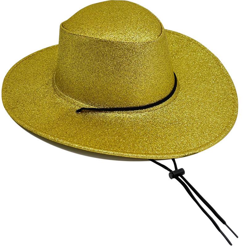 

Cowboy Hat Western Drawstring Wide Brim Outdoor Sun Protection Breathability Cap