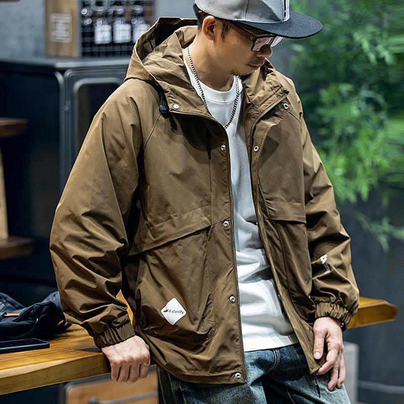 Jacket Jacket Men'S Loose Tide Brand Large Size Jacket American Hooded Waterproof Outdoor Mountaineering Suit Tide