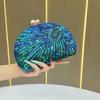Handbag Pearl Embellished Clutch With Shell Appearance Design For Evening Party Dress