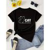 Cat MAMA Print T-Shirt Spring And Summer Casual Short-Sleeved Crewneck Top Women's