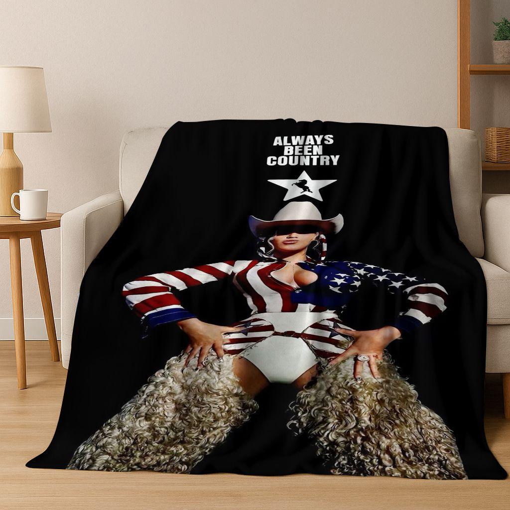 Moderne Popmusik Beyonce Kunst Flanelldecke, Gemütliche Weiche Überwurfdecke für Zuhause Schlafzimmer Bett Sofa Picknick Büro Abdeckung Geschenk Kind