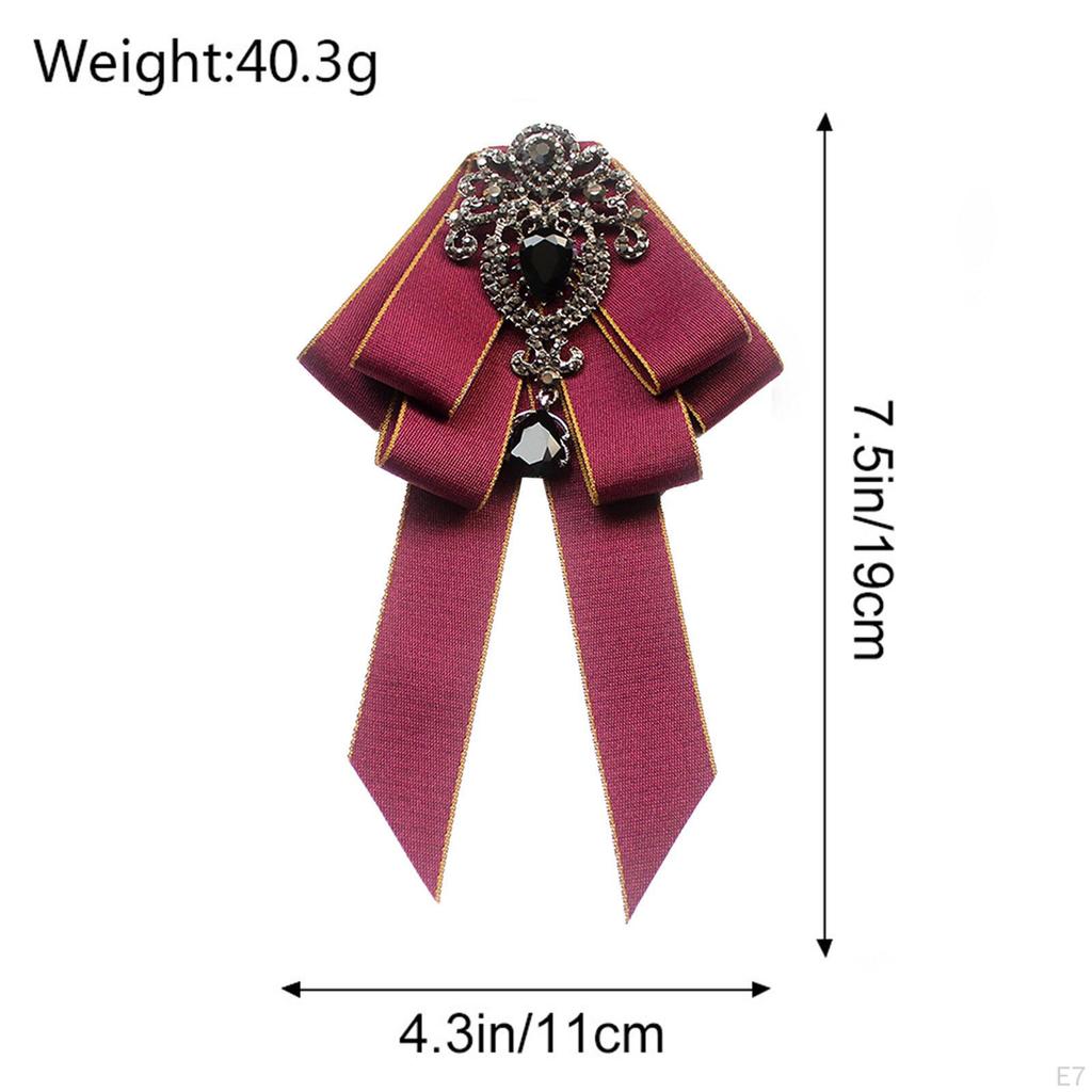 Bow Tie for Women Bowknot Necktie Vintage College Style Elegant Ribbon Formal Fashion Brooch Pin