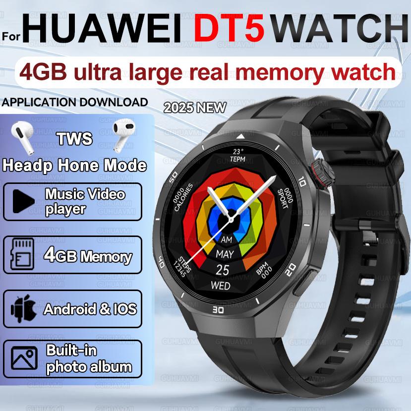New Bluetooth Call Smart Watch Men 4GB Memory TWS Headset Music Playback IP68 Waterproof GPS Outdoor Sports Watch Man 4GB Memory чёрный