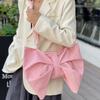 Elegant Large Capacity Bowknot Tote Fashion Zipper Handbag Pleated Bow Crossbody Bags  Travel