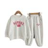 Kids' Spring/Autumn Sports Set: Boys' Letter Print & Winter Fleece-Lined Baby Girl Sweatshirt with Pants
