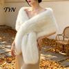 Multi-functional Winter Scarf Women's Faux Fur Shawl, Plush Collar Wrap, Soft Solid Color Breathable Casual Daily Accessory Colder Warm Wrap