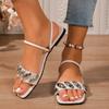 Fashion Ladies Shoes 2025 Fashion Slip-on Women's Sandals New Metal Decoration Summer Outdoor Casual Open Toe Plus Size Sandal Slippers