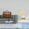 Vintage Wooden Jewelry Box Organizer with Leaf Iron Figurine Decorative Storage Chest for Rings