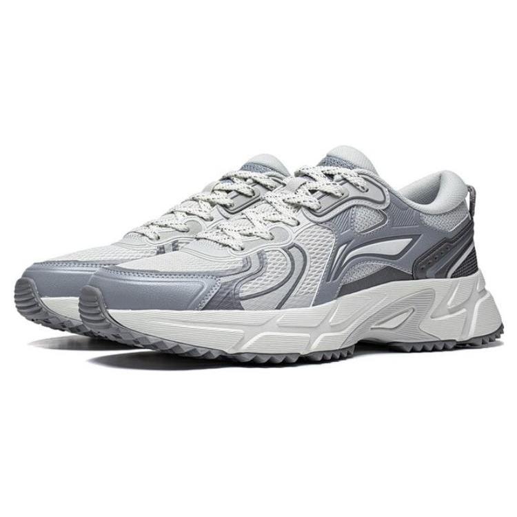 New LiNing Pick Up The Light Anti Slip And Wear Resistant Breathable Low Top Running Shoes Men's Antarctic Gray ARXT007-4