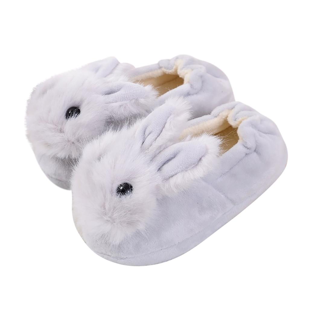 Kinder warme rutschfeste Cartoon Fluffys Kaninchen Baumwolle Hausschuhe Kinder Hausschuhe
