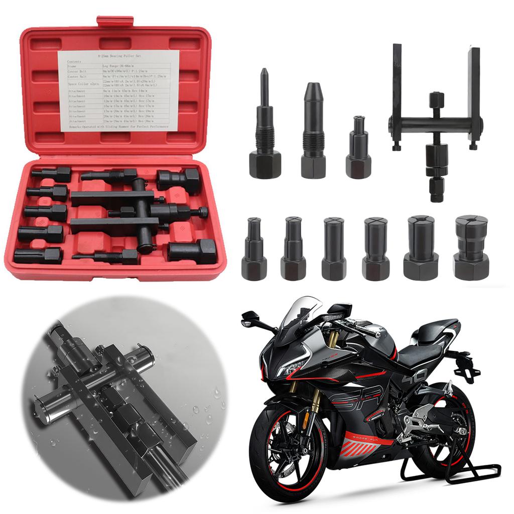 1set Adjustable Practical Bearing Puller Motorcycle Bearing Removal Tool Puller with Box Motorcycle Internal Bearing Puller Kit