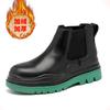 Genuine Leather Ankle Boots Men Outdoor Leather Winter Fur Warm Man Boots Army Hunting Boots for Men Shoes Casual Green Boots