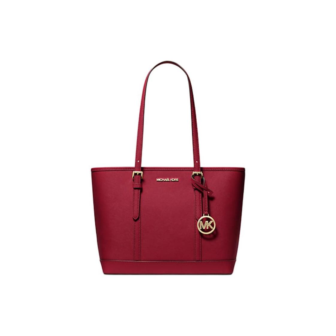 

Michael Kors MK Jet Set Travel Logo Charm Tote Bag Women Tote Gold Cherry-Red 35S0GTVT1L-CHERRY Shopping Bag Set(Basic Set+Shopping Bag)