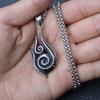 European and American Pendants Hip-hop Versatile Spiral Symbol Titanium Steel Necklace for Men and Women Couples
