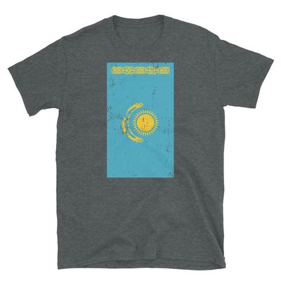Kazakhstan Central Asia Nur-Sultan Distressed Flag Short-Sleeve Unisex T-Shirt