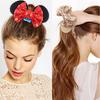 New Disney Mouse Ears Scrunchies Hairband Girl Ponytail Holder For Women Sequins Bows Headband  Women Trip DIY Accessories