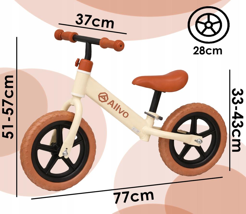 [PACZB] Allvo 12" Children's Balance Bike Beige ALV-U896N