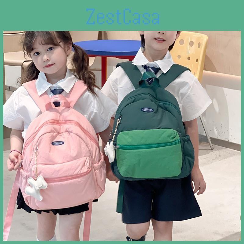 Lightweight Kids Simple Backpack With Color Block Design For School Learning