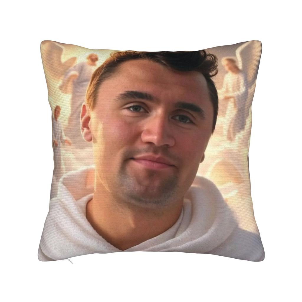 Charlie Kirk Meme Square Pillowcases Polyester Bed Car Cushion Cover Creative Decorative Throw Pillow Case 45*45