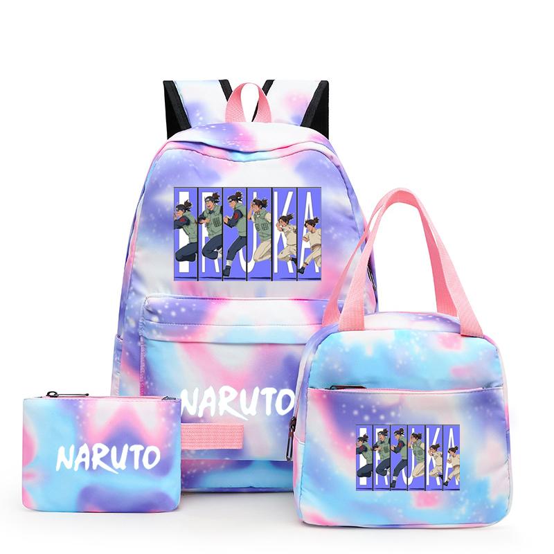 3-teiliger Schulrucksack für Mädchen Y2K mit Lunch-Taschen, Studenten-Taschen-Set, Kinder-Stifttasche, zurück zur Schule, Anime-Leinwand-Rucksack